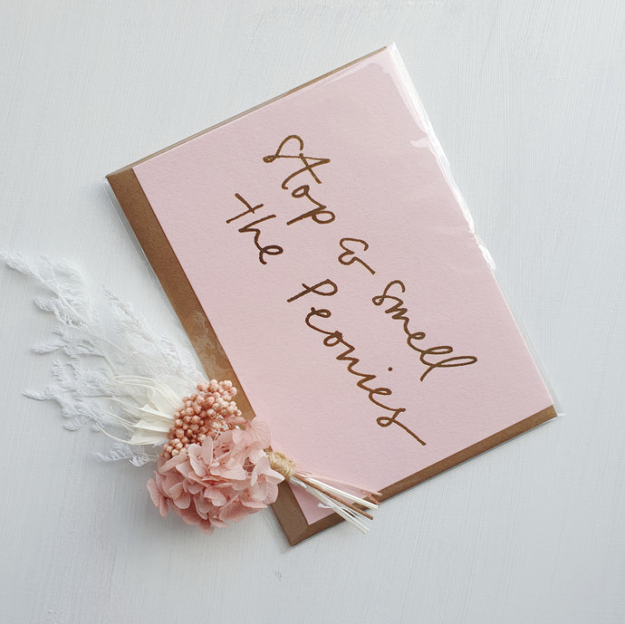 CARD - Stop and smell the peonies