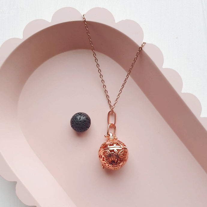Essential Oil Diffuser Necklace - Rose Gold