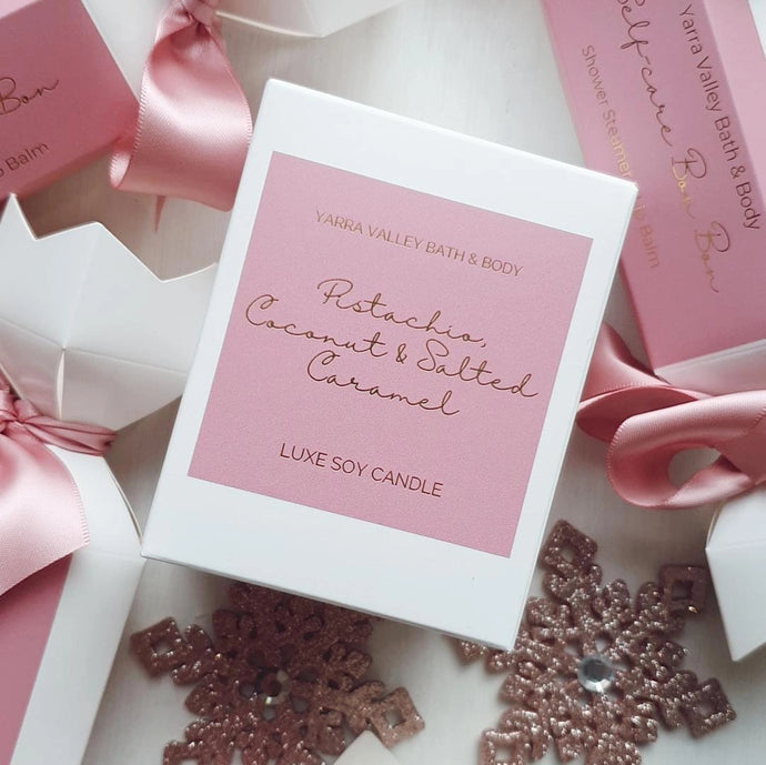 Pistachio & Salted Caramel Christmas Candle
