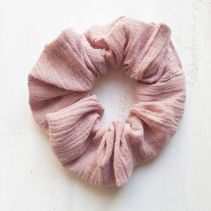 Linen Scrunchie - Pink Peony